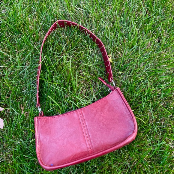 Princes Poly Chic Trendy Faux Leather Red Bag Vintage Y2K Must Have For Fall - Picture 5 of 8